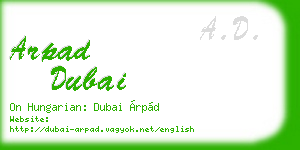 arpad dubai business card