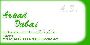 arpad dubai business card